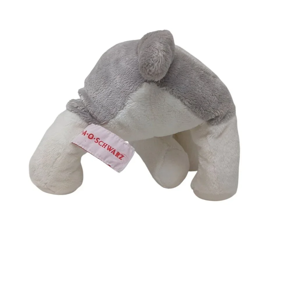FAO Schwarz Schnauzer Dog Plush 13" Stuffed Animal w/ Scarf #D-35 - Picture 9 of 13